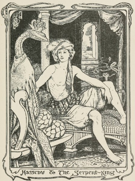 Hassebu and the Serpent-King  by Henry Justice Ford - Hand-Painted Oil Painting Reproduction