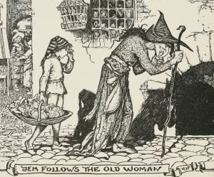 Jem follows the Old Woman by Henry Justice Ford Oil Painting