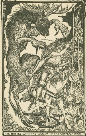 The battle with the Welwa in the Copper Wood by Henry Justice Ford Oil Painting