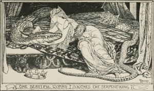 The Beautiful Woman soothes the Serpent-King by Henry Justice Ford Oil Painting