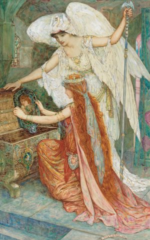 The Blue Parrot by Henry Justice Ford Oil Painting