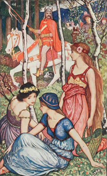 The Emperor meets the three Sisters  by Henry Justice Ford - Hand-Painted Oil Painting Reproduction