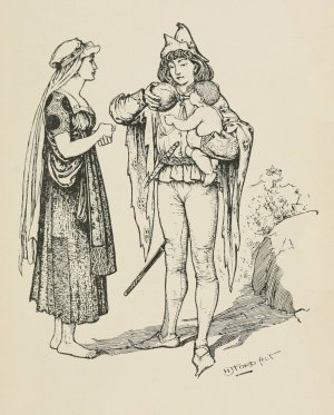 The Prince feeds the Baby from his Flask by Henry Justice Ford Oil Painting