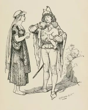The Prince feeds the Baby from his Flask by Henry Justice Ford Oil Painting