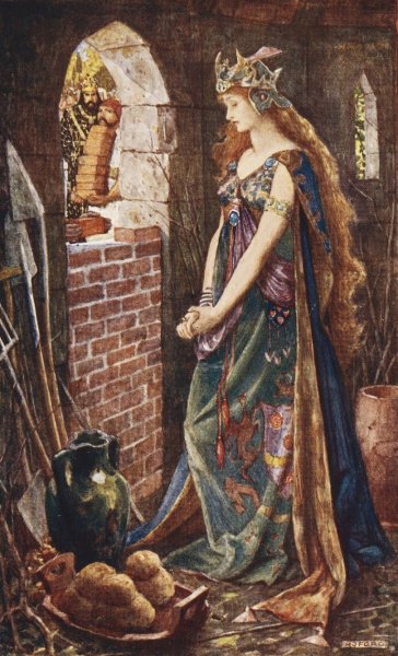 The princess imprisoned in the summerhouse  by Henry Justice Ford - Hand-Painted Oil Painting Reproduction