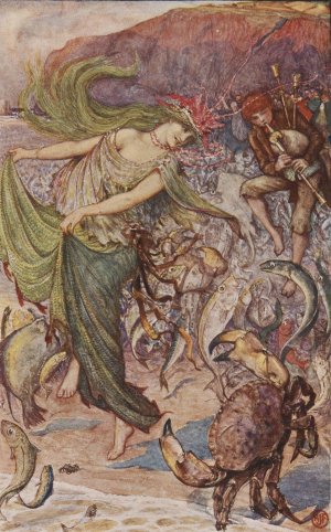 The Sea-lady allures Maurice into the sea by Henry Justice Ford Oil Painting