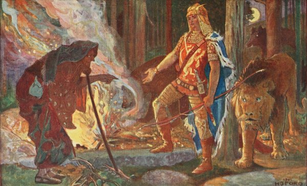 The Witch and the Prince  by Henry Justice Ford - Hand-Painted Oil Painting Reproduction
