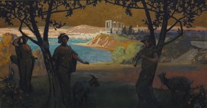 Mural Sketch, Pastoral Study, No. 1 by Henry Keller Oil Painting