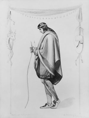 Main Product Photo of Indian Figure in Profile Painting by Henry Kirke Brown