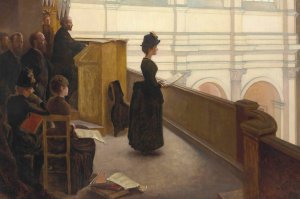 A l'orgue by Henry Lerolle Oil Painting