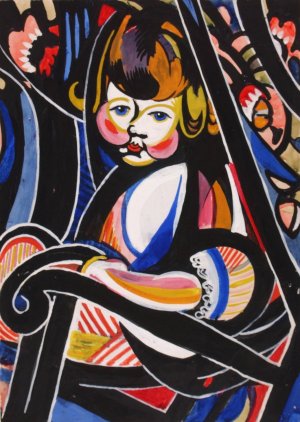 Child in Rocker by Henry Lyman Sayen Oil Painting
