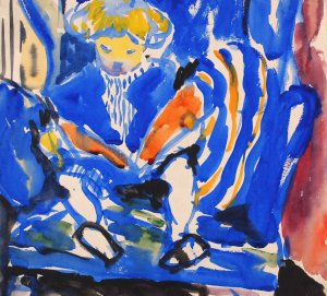 Child Reading by Henry Lyman Sayen Oil Painting