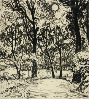 Sun-lit Path by Henry Lyman Sayen Oil Painting