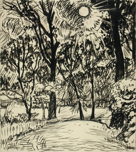 Sun-lit Path by Henry Lyman Sayen - Hand-Painted Oil Painting Reproduction