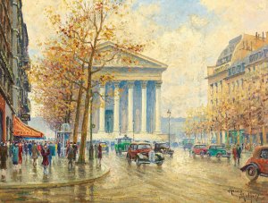 Place De La Madeleine, Paris by Henry Malfroy Oil Painting