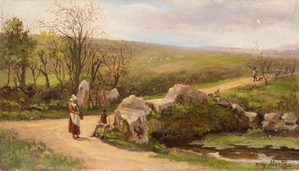 Country road in Cornwall by Henry Martin - Hand-Painted Oil Painting Reproduction