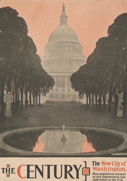 Main Product Photo of The Century. The new city of Washington  Painting by Henry Mccarter