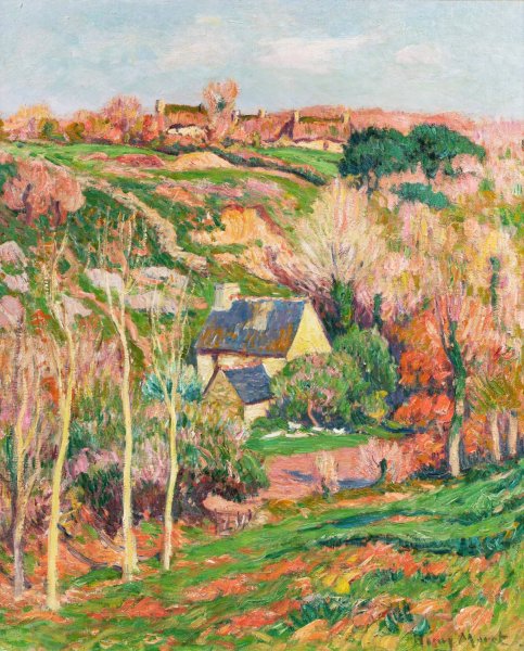 Main Product Photo of Fermes en Bretagne  Painting by Henry Moret