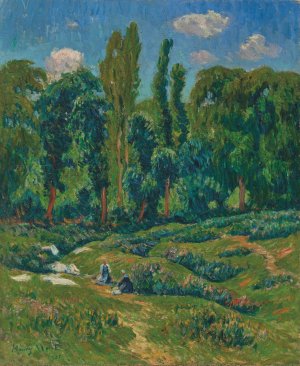 Les laveuses by Henry Moret Oil Painting
