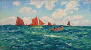 Pecheurs Au Large by Henry Moret Oil Painting