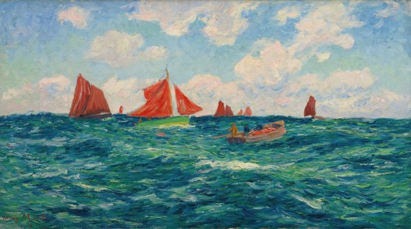 Main Product Photo of Pecheurs Au Large  Painting by Henry Moret