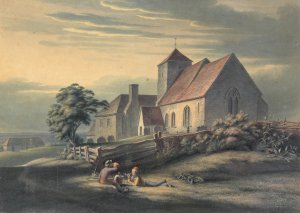 Ore Church and House by Henry Morton Oil Painting