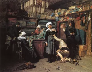 Buying the Wedding Trousseau by Henry Mosler Oil Painting
