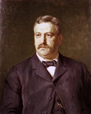 George B. Cox by Henry Mosler Oil Painting