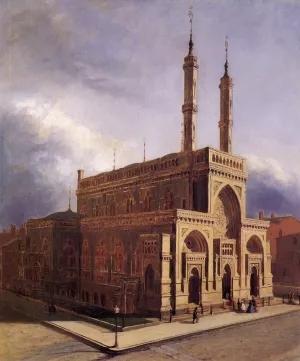 Plum Street Temple Oil painting by Henry Mosler
