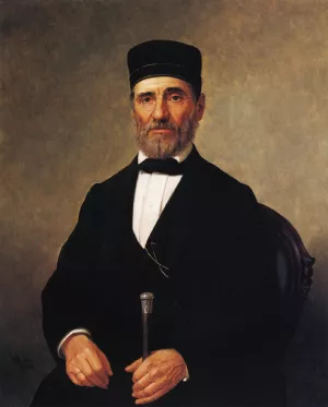 Portrait of a Rabbi Rabbi Bernard Illowy by Henry Mosler - Oil Painting Reproduction