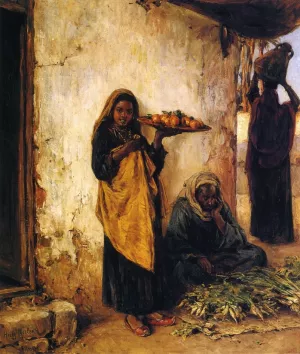 Vegetable Vendor by Henry Mosler Oil Painting