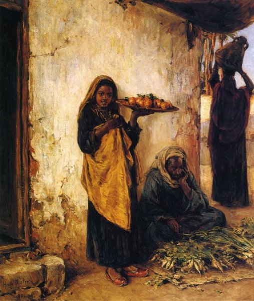 Main Product Photo of Vegetable Vendor Painting by Henry Mosler