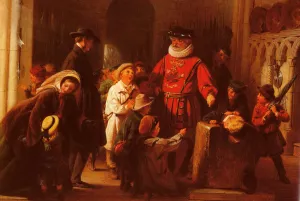 Children at the Tower by Henry Nelson O'Neil - Oil Painting Reproduction