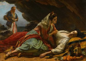Haidee and Don Juan by Henry Nelson O'Neil Oil Painting
