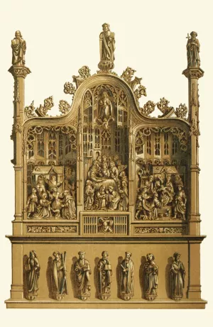 A portable altar in carved oak by Henry Noel Humphreys Oil Painting