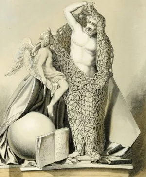 Man escaping from the net of sin, Naples by Henry Noel Humphreys Oil Painting