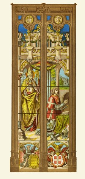 Main Product Photo of Painted glass window at Brou  Painting by Henry Noel Humphreys