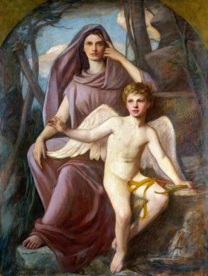 Eros Et Musa by Henry Oliver Walker Oil Painting