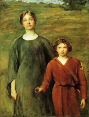 Hagar and Ishmael Oil painting by Henry Oliver Walker