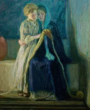 Christ and His Mother Studying the Scriptures by Henry Ossawa Tanner Oil Painting