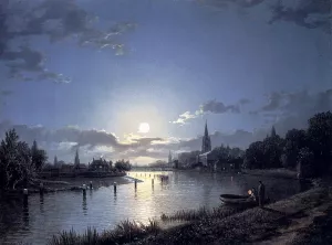 Marlow On Thames by Henry Pether - Oil Painting Reproduction