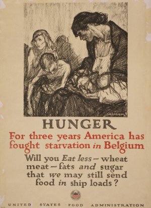 Hunger - For three years America has fought starvation in Belgium by Henry Raleigh Oil Painting