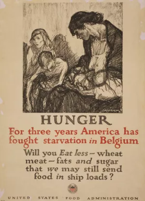 Hunger - For three years America has fought starvation in Belgium Oil painting by Henry Raleigh