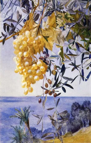 A Cluster of Grapes painting by Henry Roderick Newman