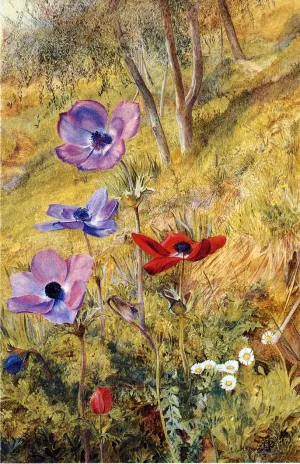 Anemones by Henry Roderick Newman Oil Painting