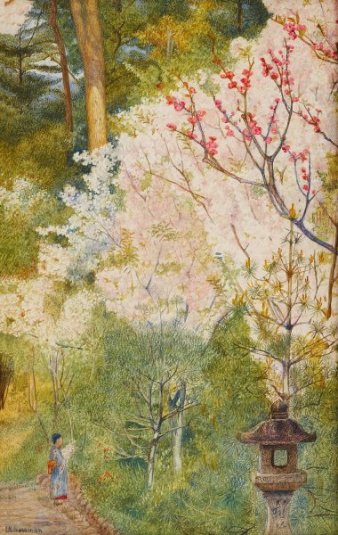 Cherry Blossom  by Henry Roderick Newman - Hand-Painted Oil Painting Reproduction