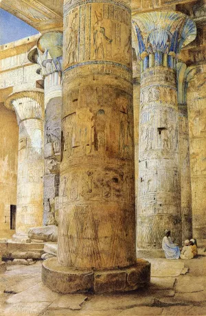 Hall of Columns, Philae by Henry Roderick Newman Oil Painting