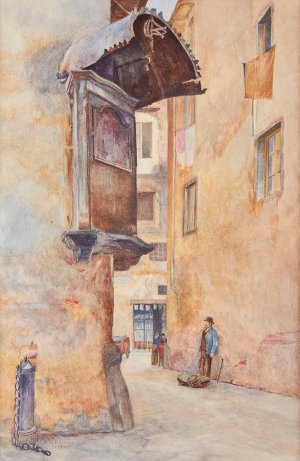 Street in Florence by Henry Roderick Newman Oil Painting