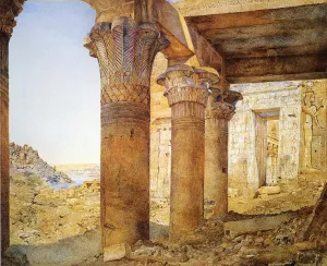 Temple of Philae from the Outer Court by Henry Roderick Newman Oil Painting