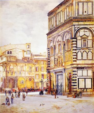 The Baptistery of San Giovanni by Henry Roderick Newman Oil Painting